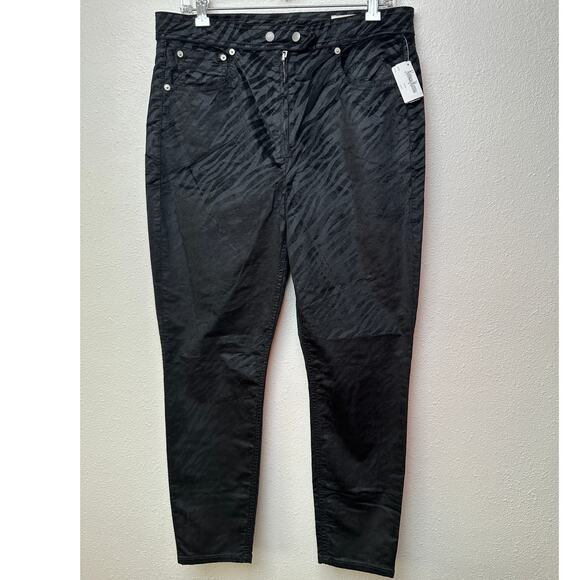 NWT Rag & Bone Nina High-Rise Ankle Skinny Pants Black Zebra 32 - Picture 3 of 14